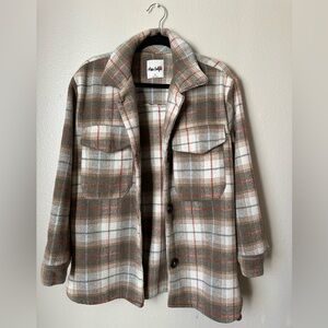 Miss Selfridge Brown Plaid Utility Jacket